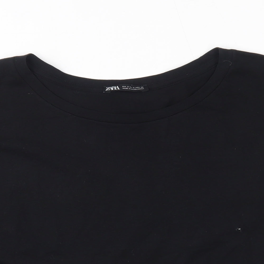 Womens UK Size M Zara Black Basic Blouse