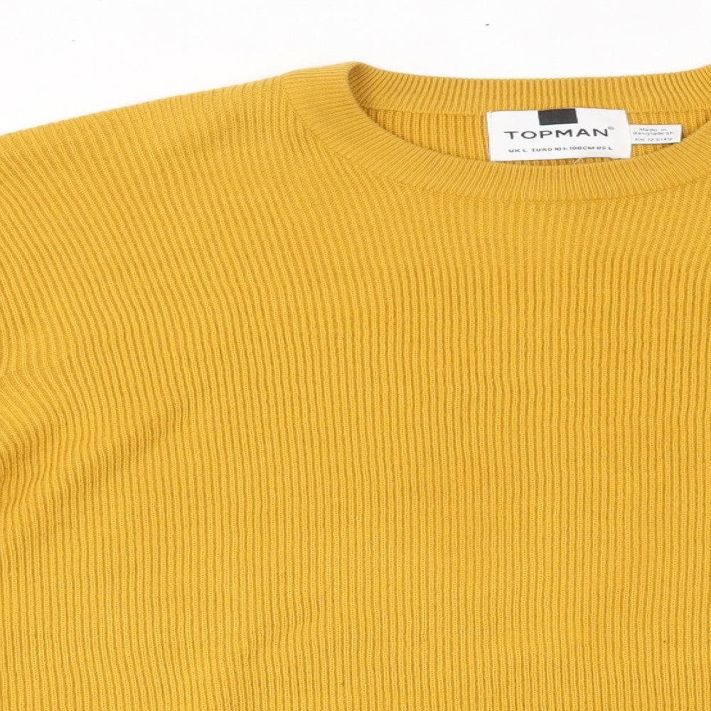 Topman Mens Yellow   Pullover Jumper Size L  -
