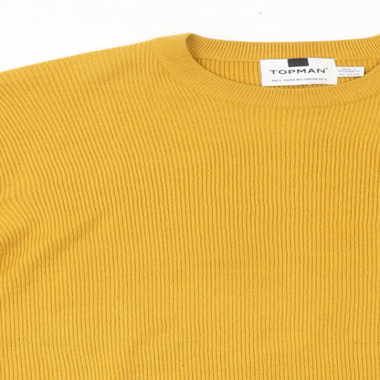 Topman Mens Yellow   Pullover Jumper Size L  -
