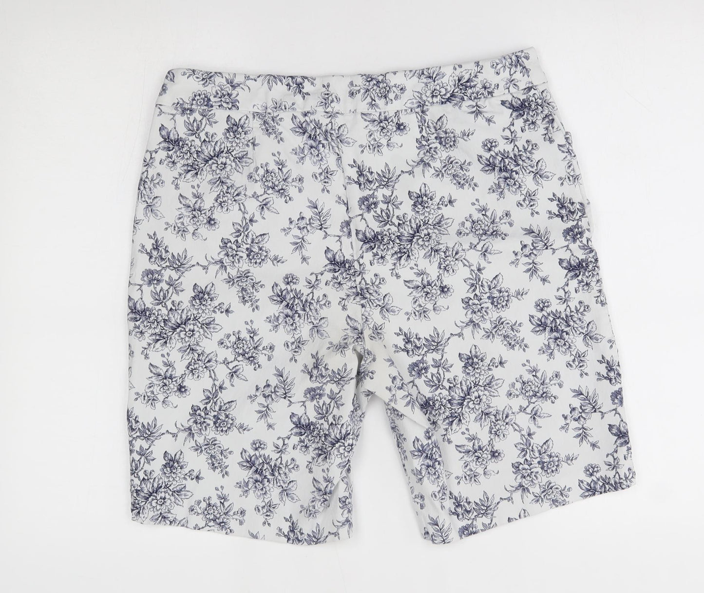 George Womens White Floral  Bermuda Shorts Size XL -
