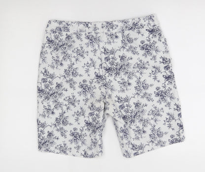 George Womens White Floral  Bermuda Shorts Size XL -