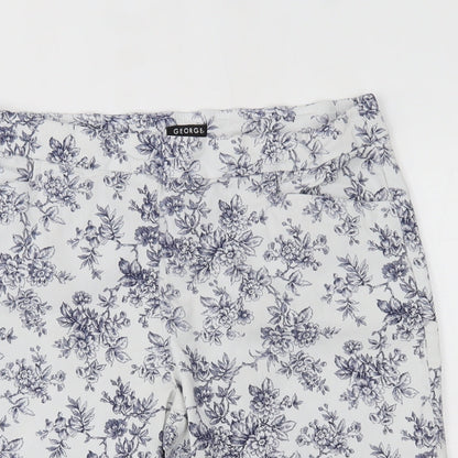 George Womens White Floral  Bermuda Shorts Size XL -