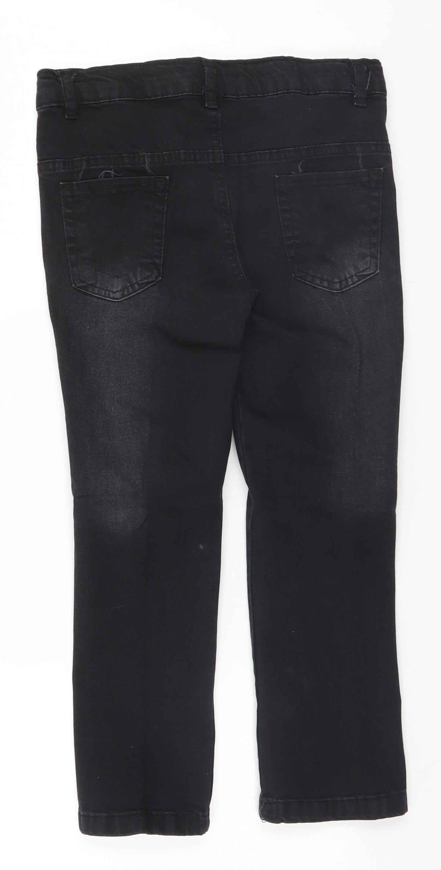 Preworn Girls Black   Straight Jeans Size 7 Years