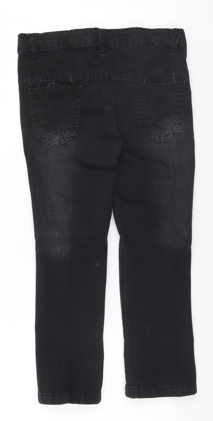 Preworn Girls Black   Straight Jeans Size 7 Years