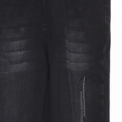 Preworn Girls Black   Straight Jeans Size 7 Years
