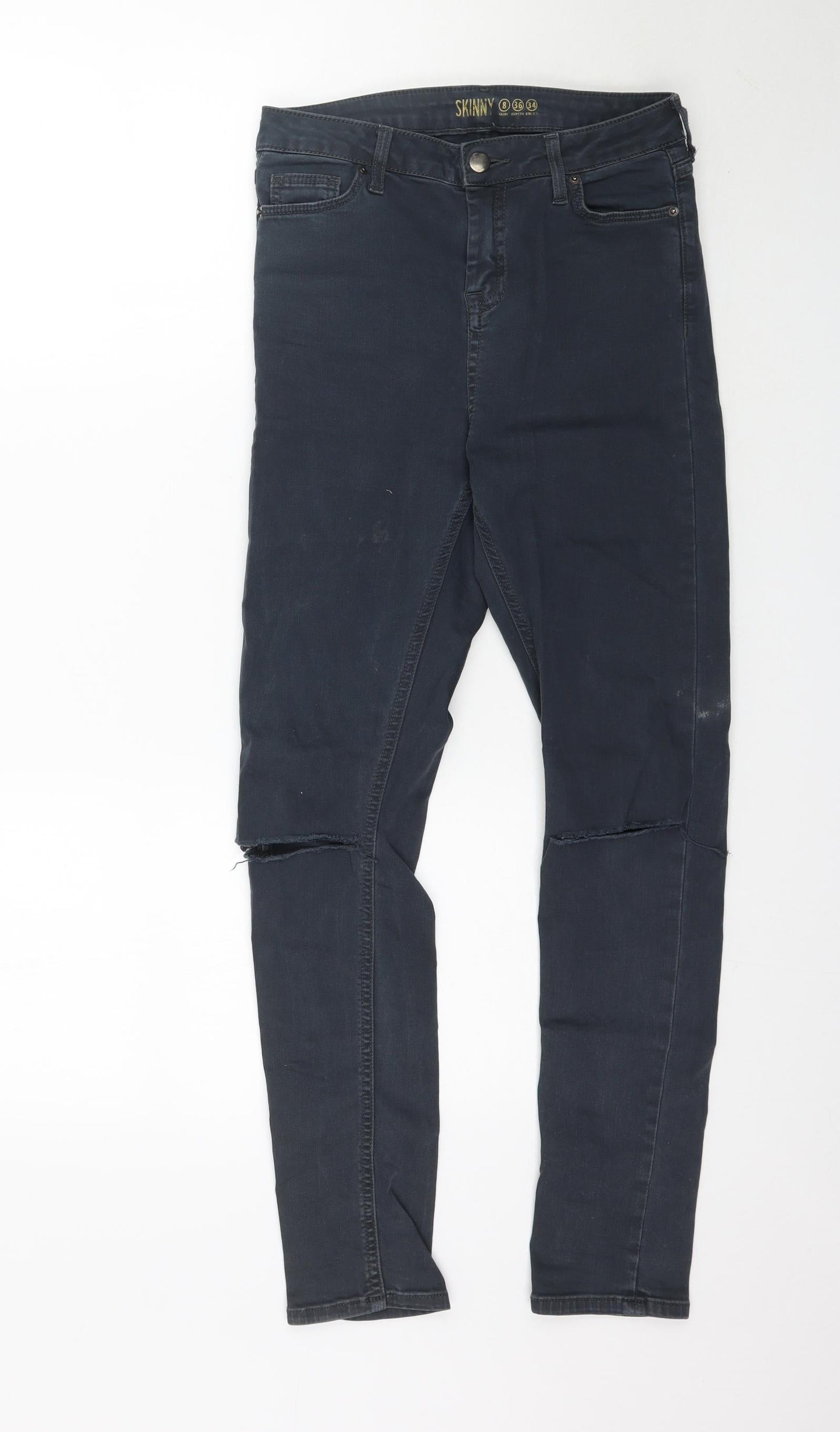 Denim Co. Womens Grey  Denim Skinny Jeans Size 8 L29 in