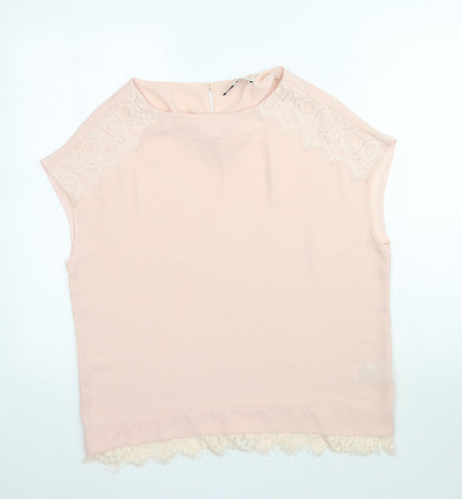 Womens UK Size 12 NEXT Pink Basic Blouse