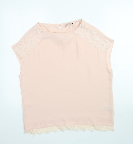 Womens UK Size 12 NEXT Pink Basic Blouse