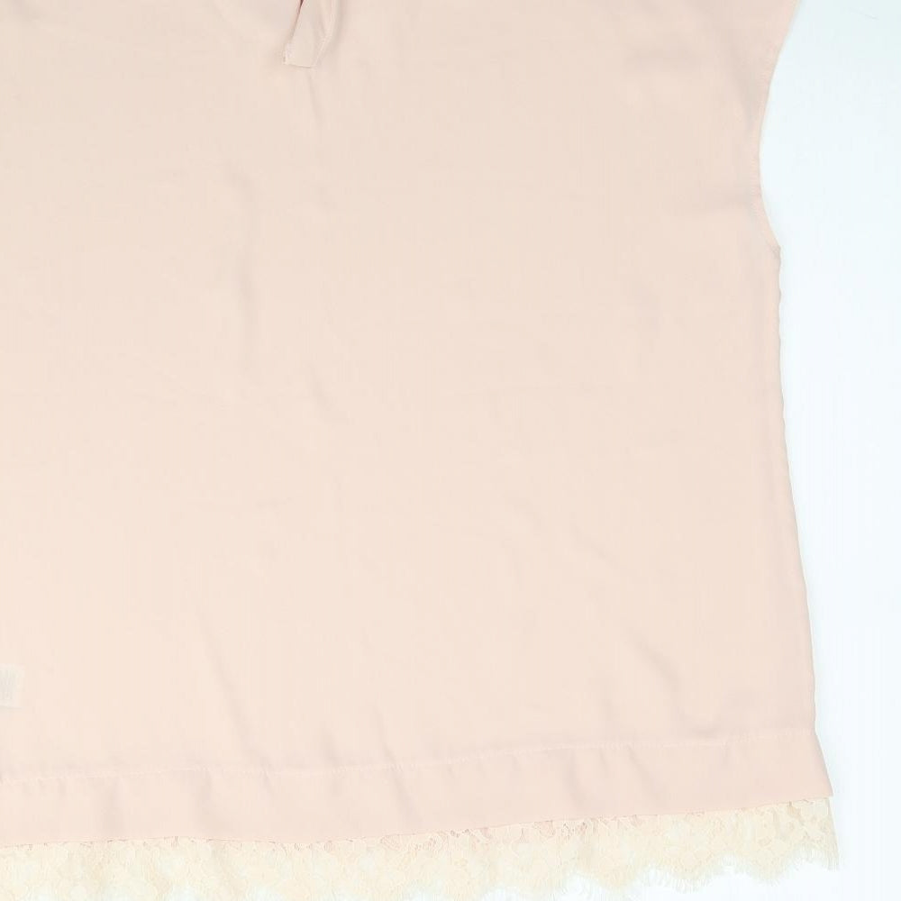Womens UK Size 12 NEXT Pink Basic Blouse
