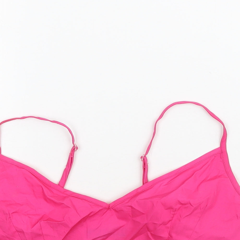 Boohoo Womens Pink   Cropped Tank Size 10