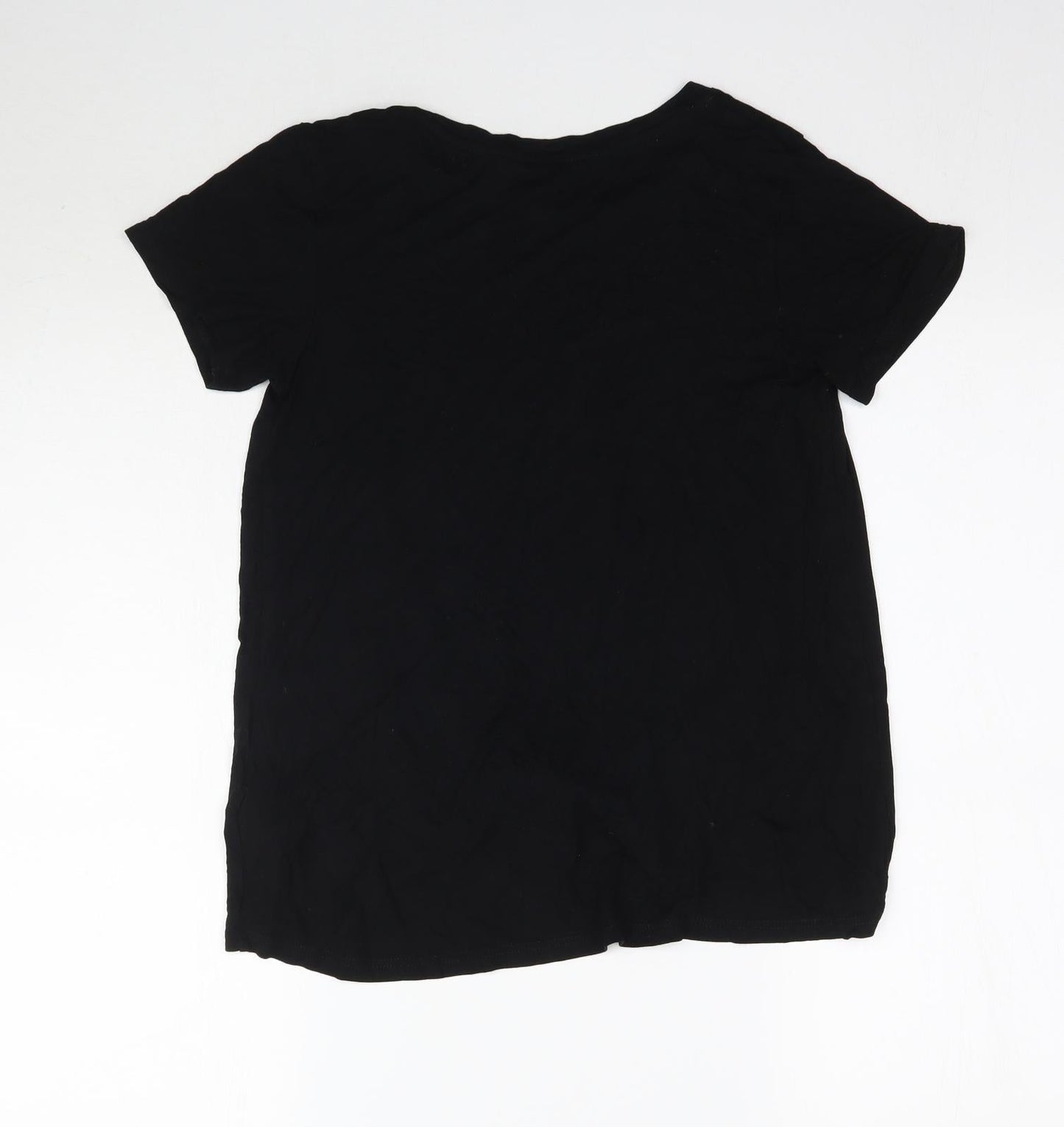 Womens UK Size 8 Dorothy Perkins Black Basic T-Shirt