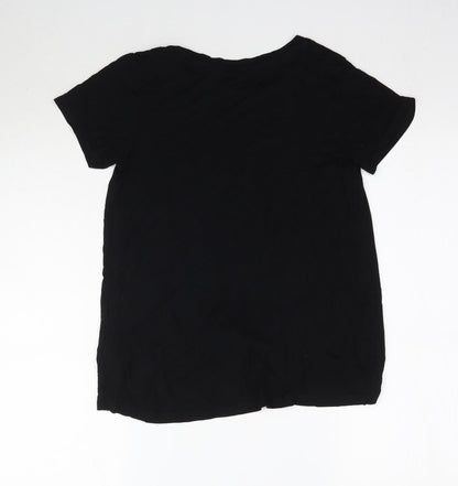 Womens UK Size 8 Dorothy Perkins Black Basic T-Shirt