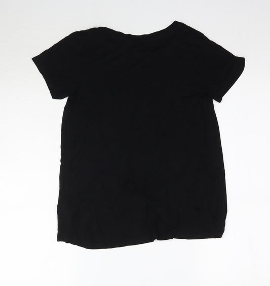 Womens UK Size 8 Dorothy Perkins Black Basic T-Shirt