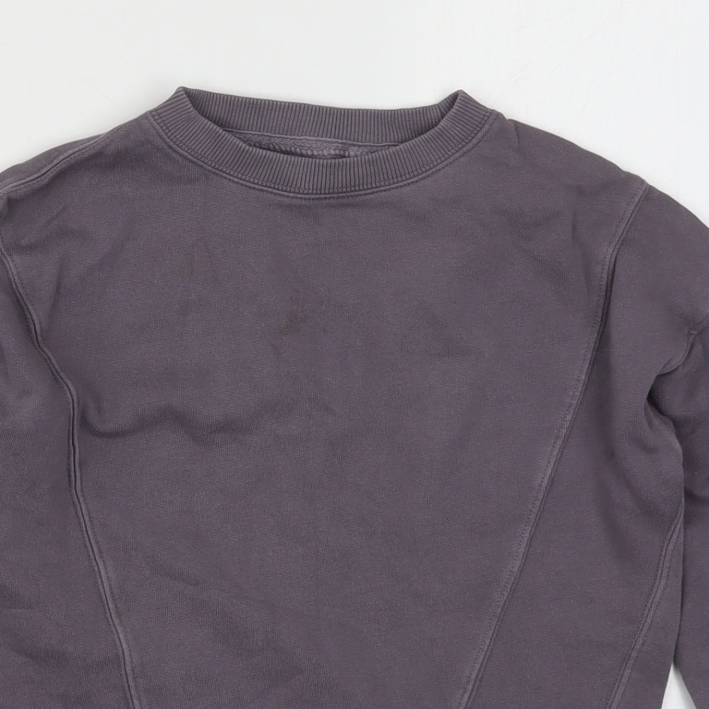 Close-up detail of Next boys’ grey pullover sweatshirt, size 7, years