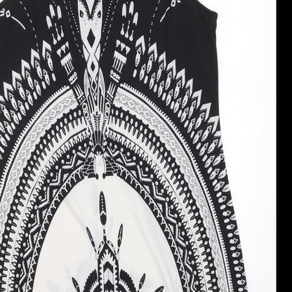 Pussycat London Womens Black Geometric  Basic Tank Size L