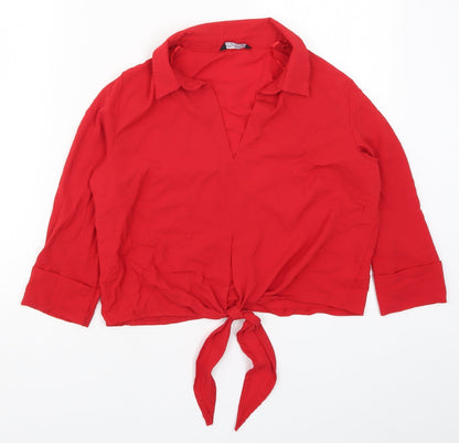 Womens UK Size 12 Select Red Basic Blouse