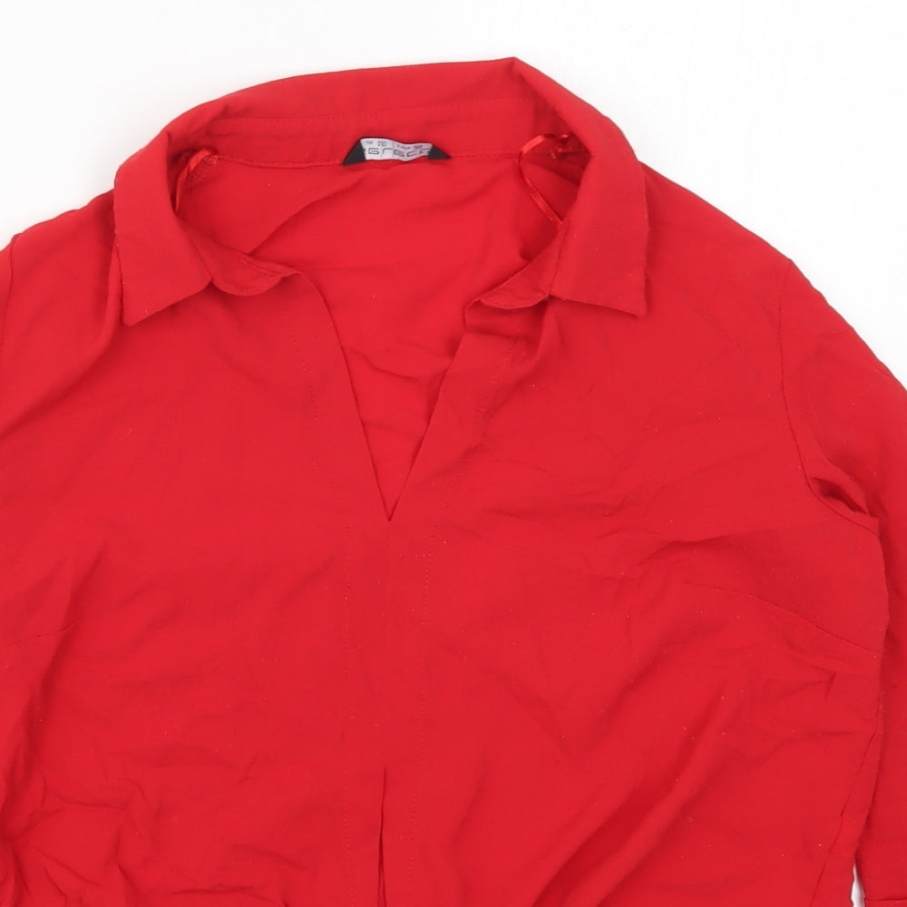 Womens UK Size 12 Select Red Basic Blouse