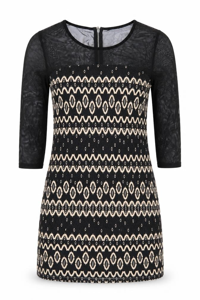 Be Beau Womens Black Geometric  Mini  Size 16