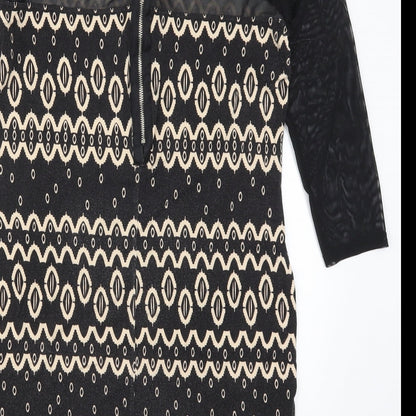 Be Beau Womens Black Geometric  Mini  Size 16