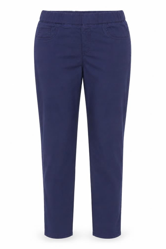 Front view of Tru women’s blue trousers, size UK 12, 30-inch leg