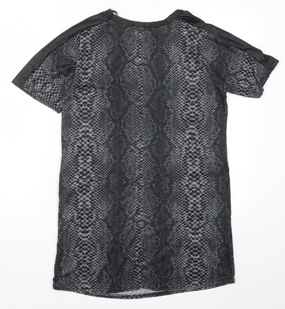 Select Womens Grey Animal Print  T-Shirt Dress  Size 10