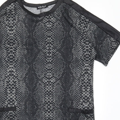 Select Womens Grey Animal Print  T-Shirt Dress  Size 10