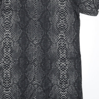 Select Womens Grey Animal Print  T-Shirt Dress  Size 10