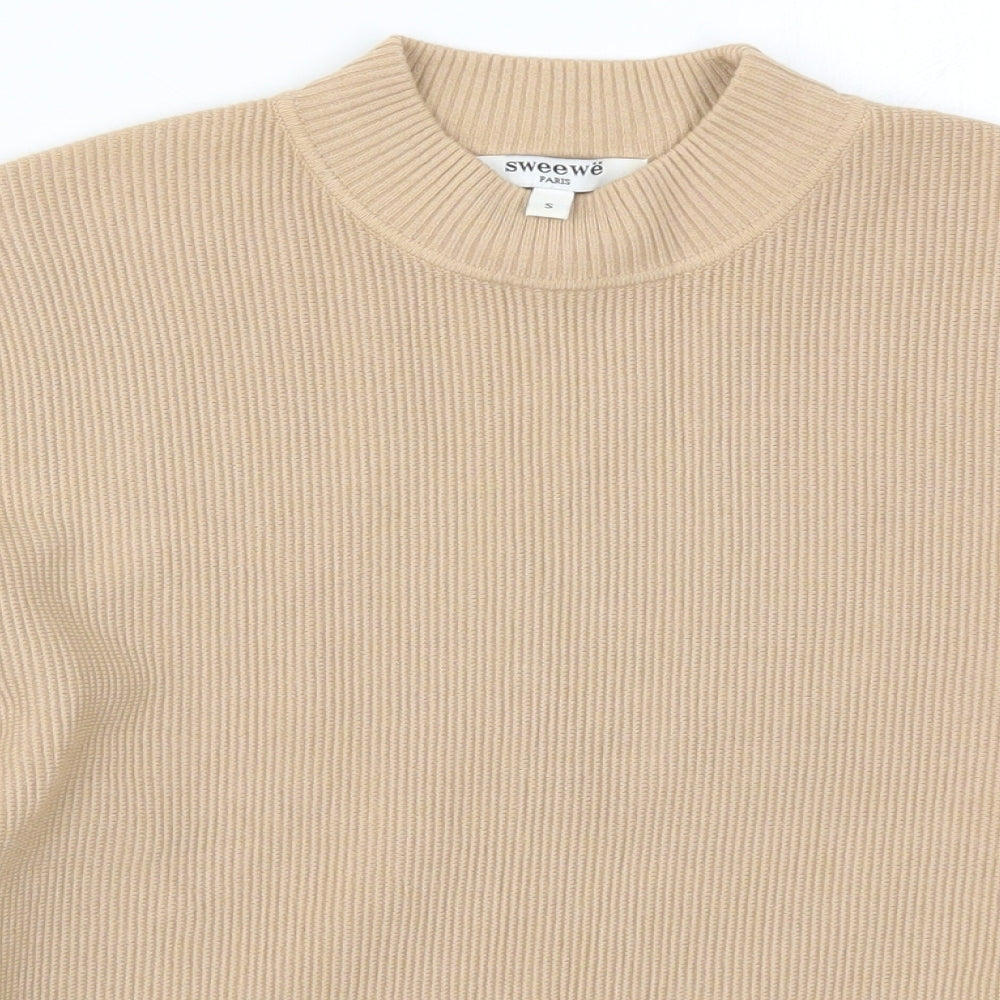 Womens UK Size S Sweewe Beige Pullover Jumper