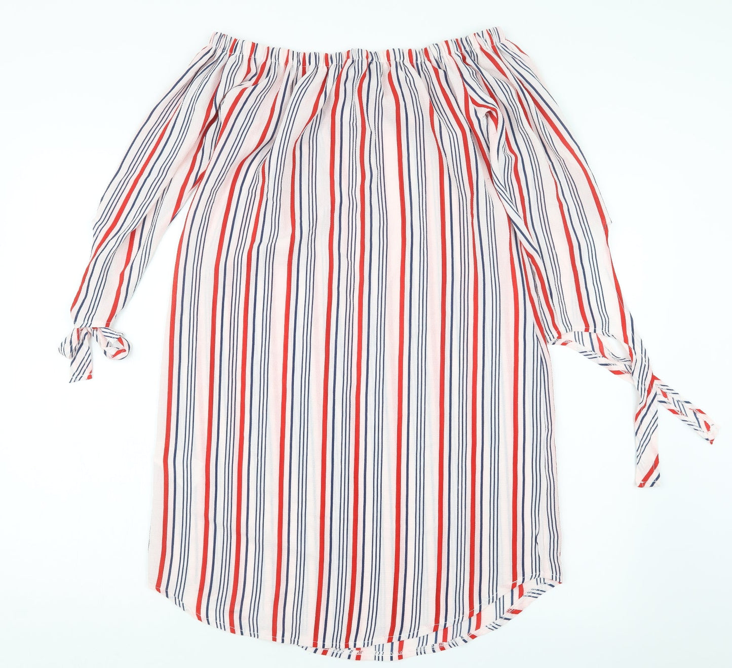 New Look Womens Red Striped  T-Shirt Dress  Size 10