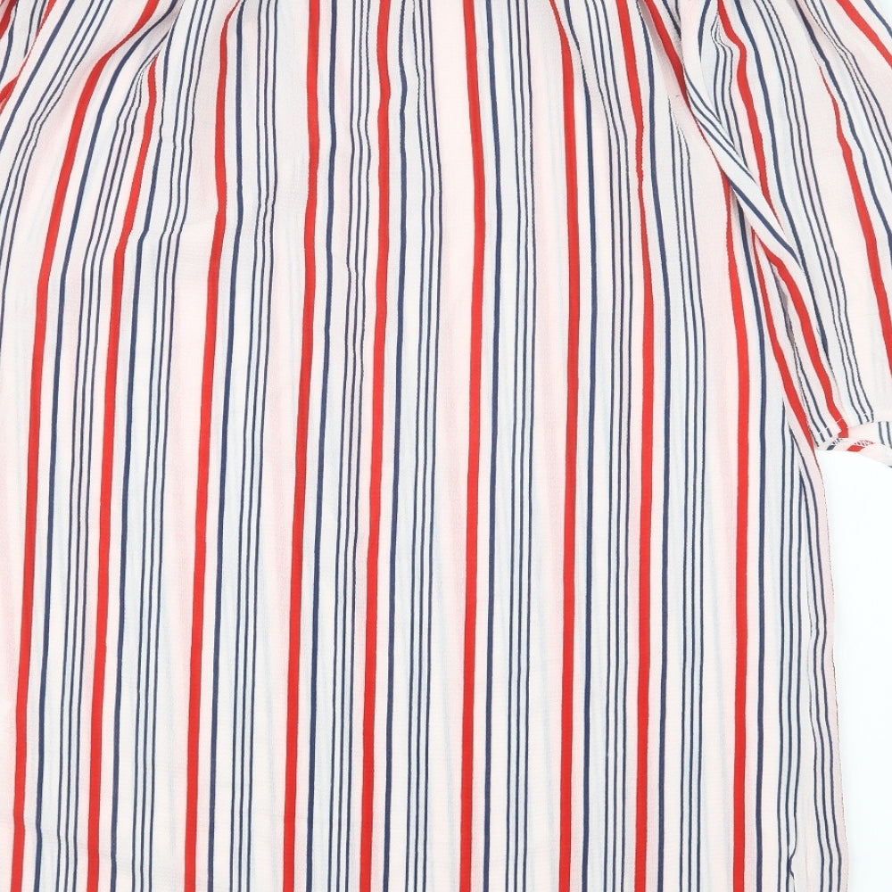 New Look Womens Red Striped  T-Shirt Dress  Size 10