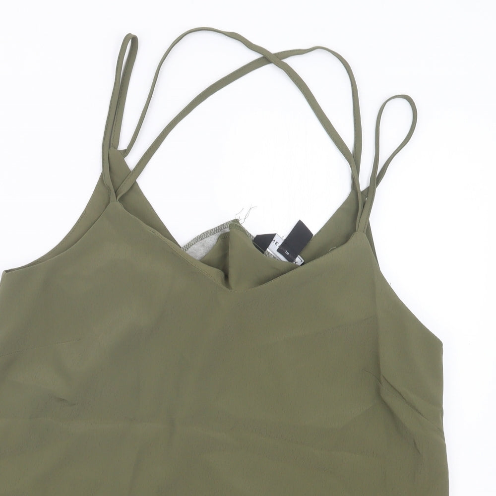 Womens UK Size 10 New Look Green Basic Tank
