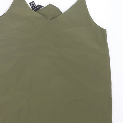 Womens UK Size 10 New Look Green Basic Tank