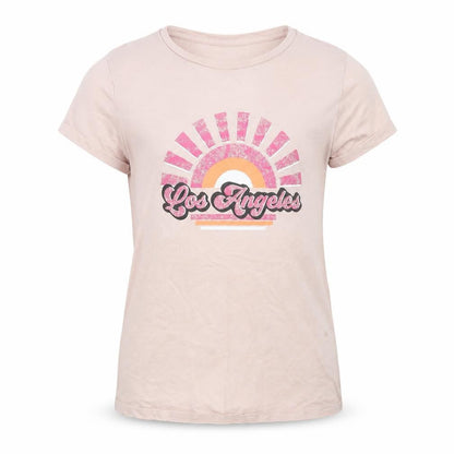 Front view of George girls’ pink basic t-shirt, size 10-11, years