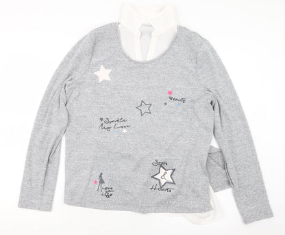 C&A Womens Grey  Knit Pullover Jumper Size 14