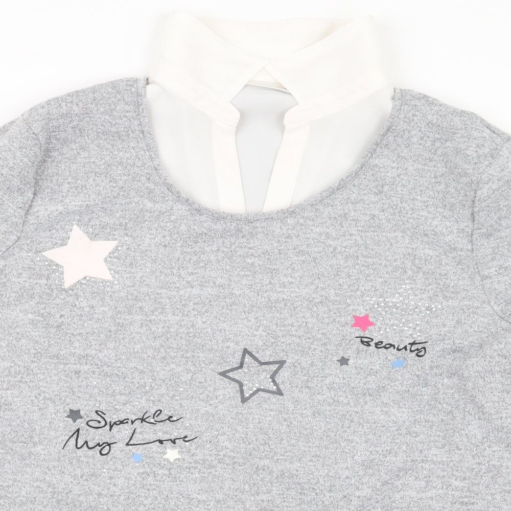 C&A Womens Grey  Knit Pullover Jumper Size 14