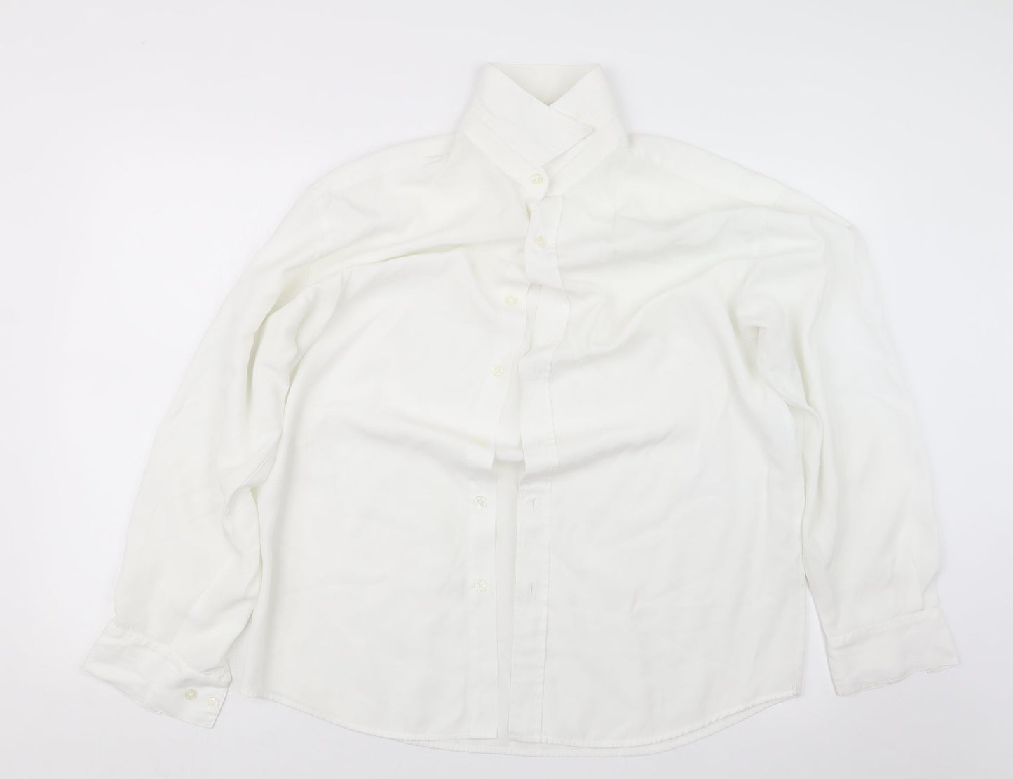 Mens UK Size L Outfit White  Button-Up Long Sleeve Casual Shirt