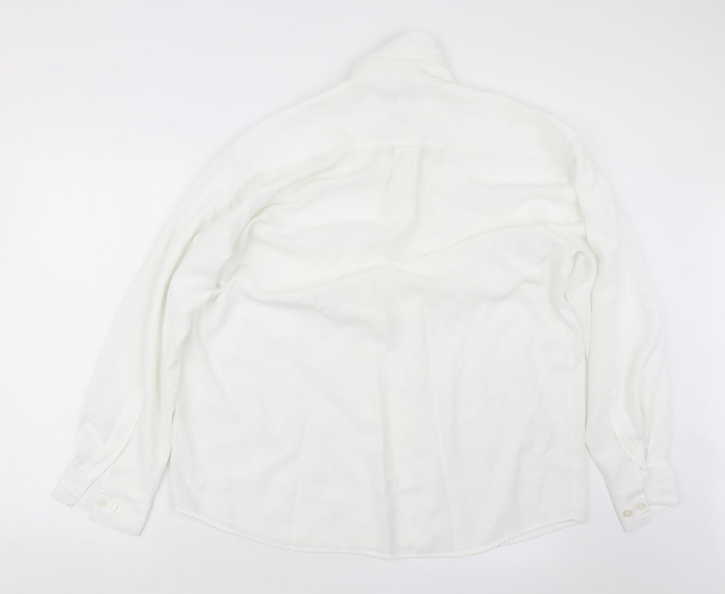 Mens UK Size L Outfit White  Button-Up Long Sleeve Casual Shirt