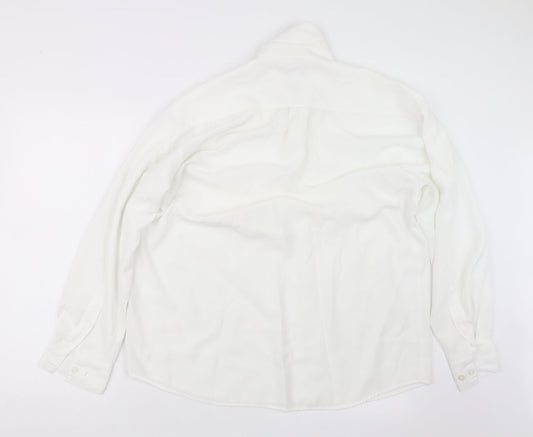 Mens UK Size L Outfit White  Button-Up Long Sleeve Casual Shirt