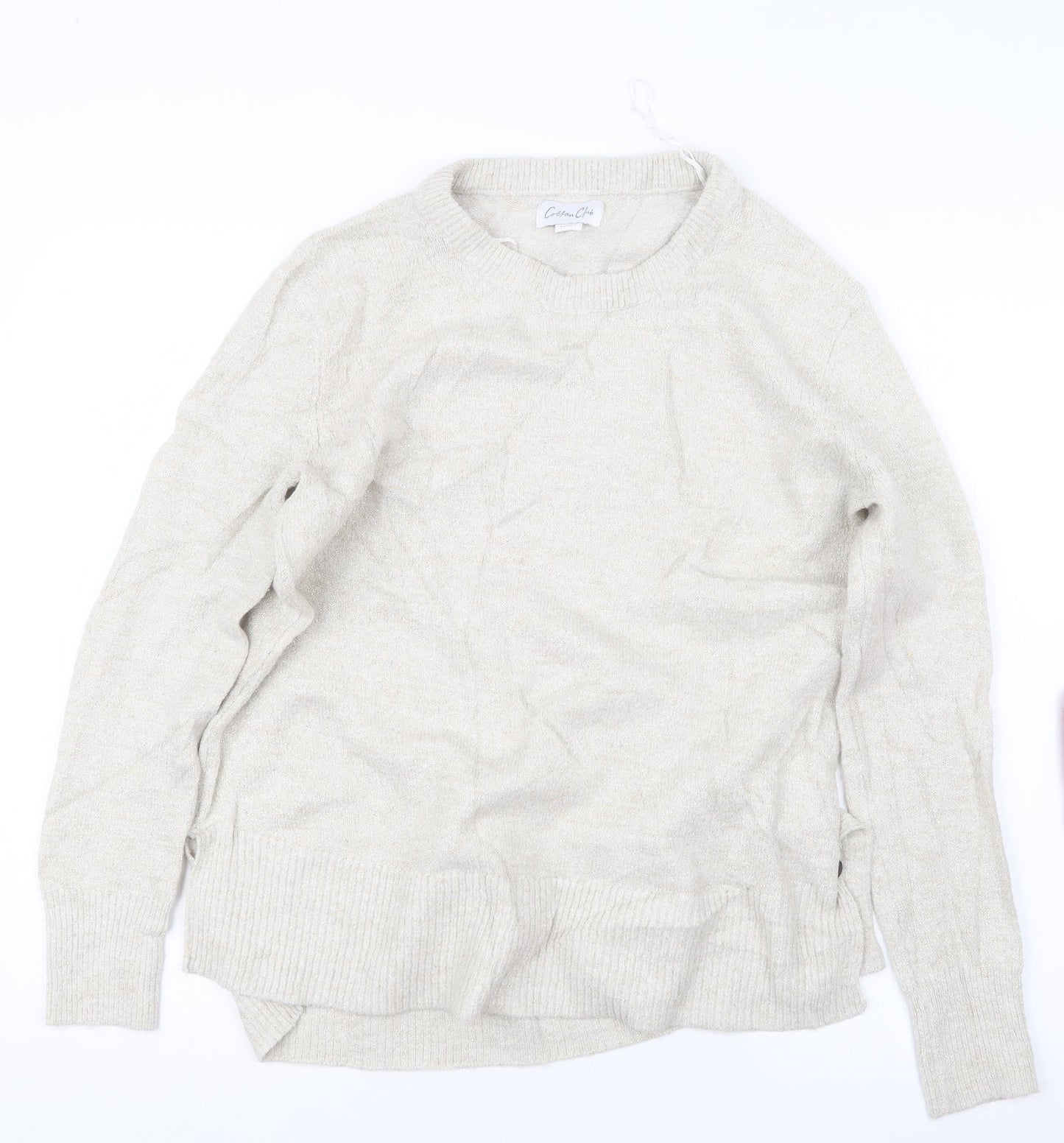 COTTON CLUB Womens Beige  Knit Pullover Jumper Size S