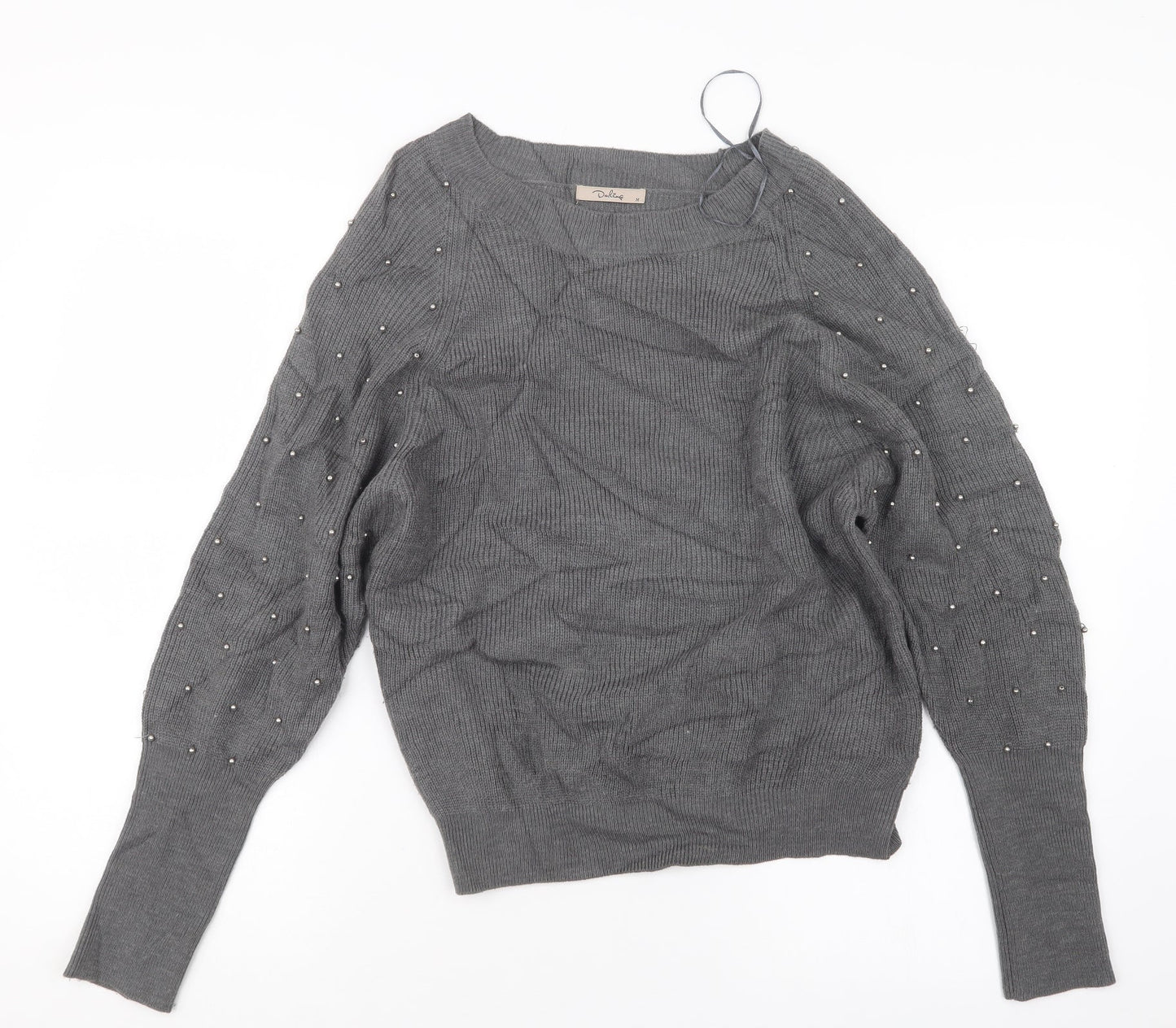 Darling Womens Grey  Knit Pullover Jumper Size M