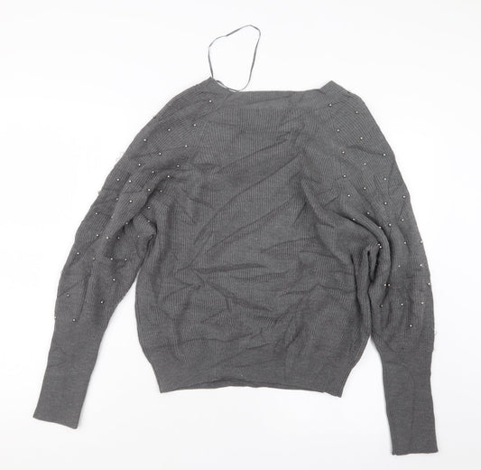 Darling Womens Grey  Knit Pullover Jumper Size M