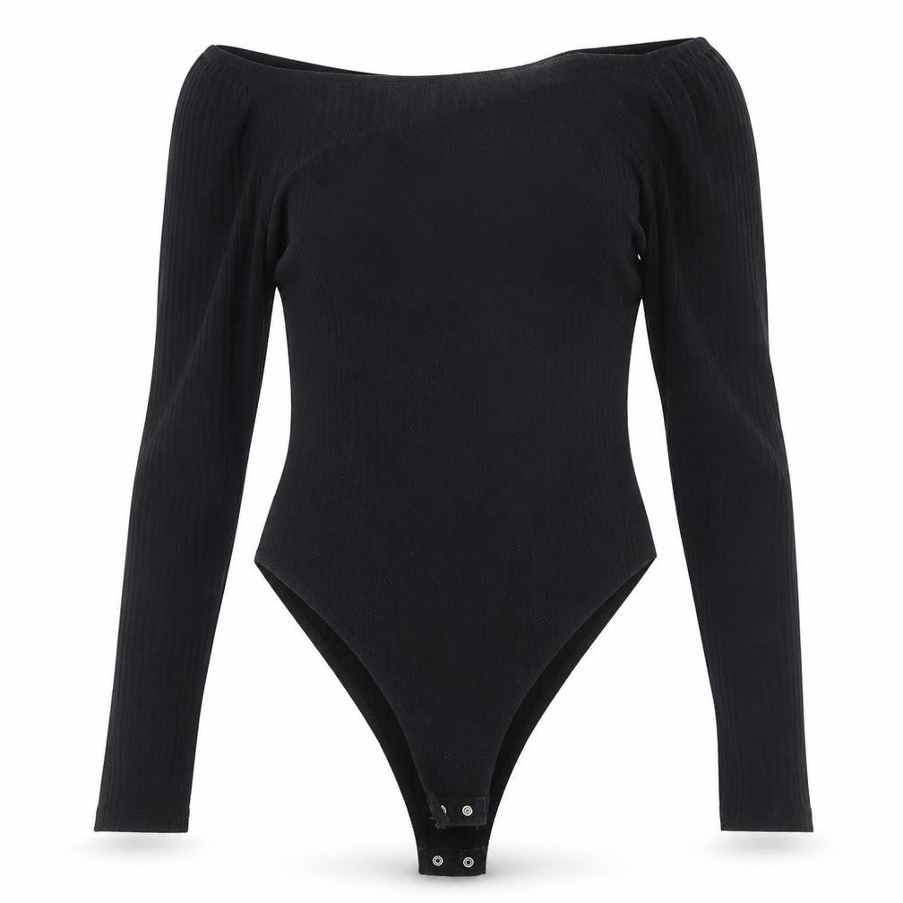 Womens UK Size 10 New Look One-Piece Black Bodysuit