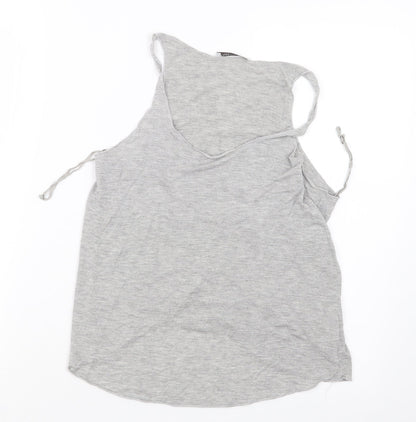 Womens UK Size M Zara Grey Basic Tank