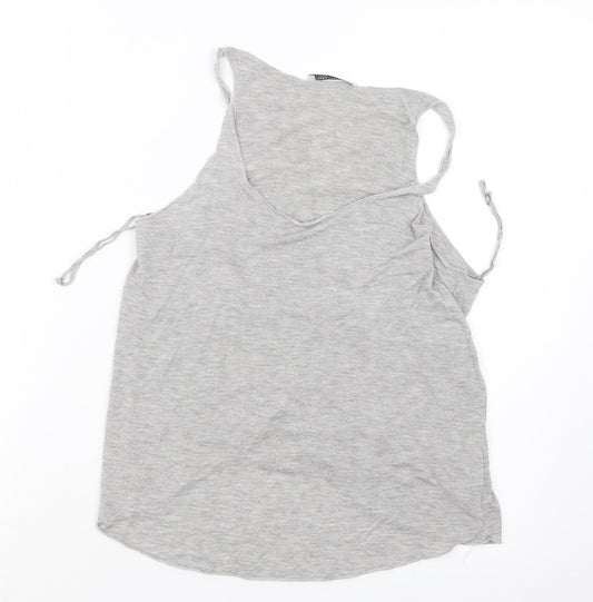 Womens UK Size M Zara Grey Basic Tank