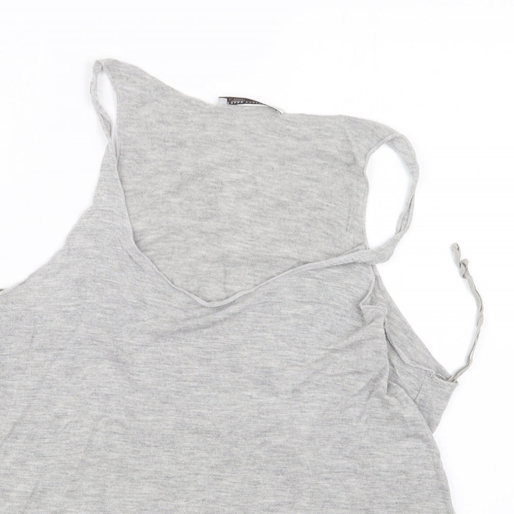 Womens UK Size M Zara Grey Basic Tank
