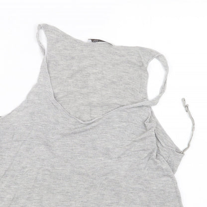 Womens UK Size M Zara Grey Basic Tank