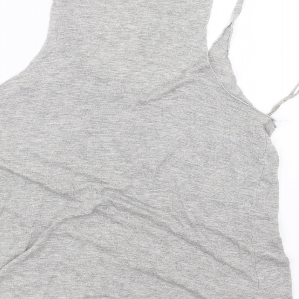 Womens UK Size M Zara Grey Basic Tank