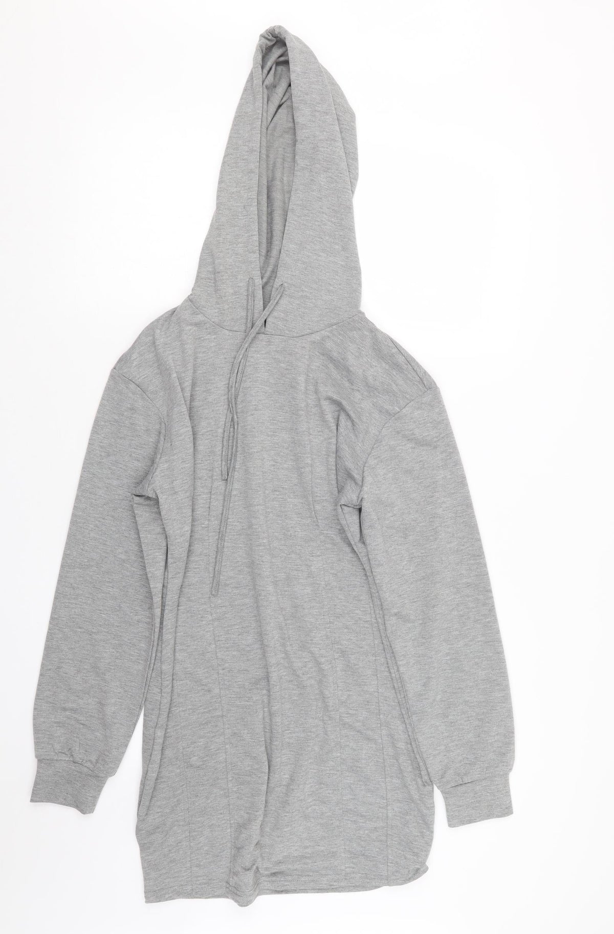 Additional front view of Zaful women’s grey pullover hoodie, size UK 8