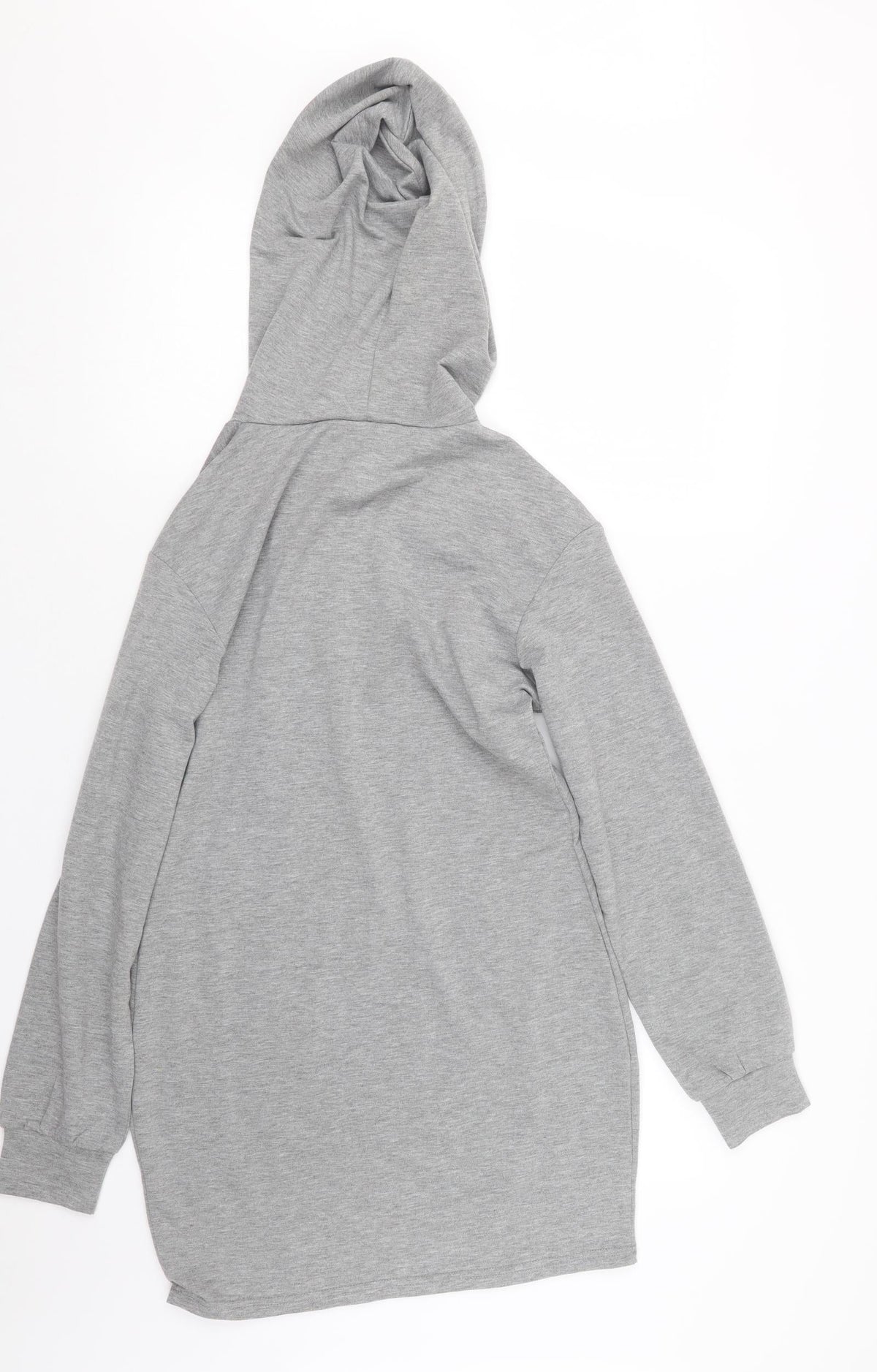 Back view of Zaful women’s grey pullover hoodie, size UK 8