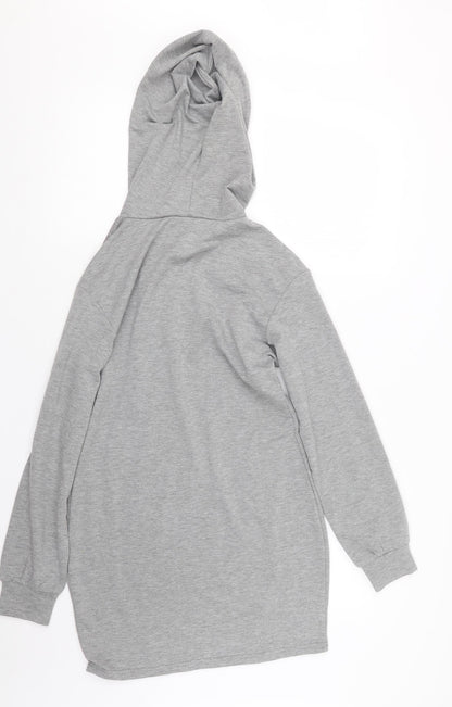 Back view of Zaful women’s grey pullover hoodie, size UK 8